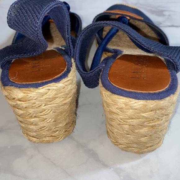 Ralph Lauren Wedge Canvas Sandals - Picture 3 of 5